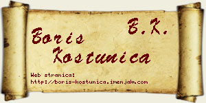 Boris Koštunica vizit kartica